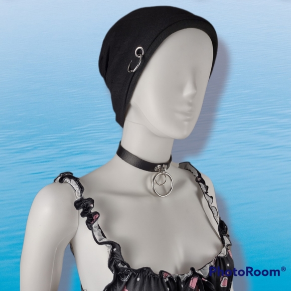 Slouch beanie hat with o-ring detail - Picture 13 of 15